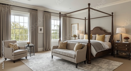 Trendy bedroom interior dec...