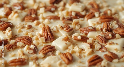 Close-up view of white choc...