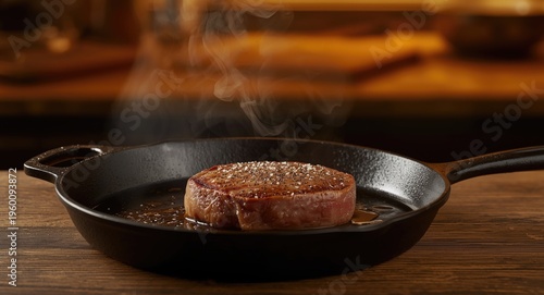 Iron pan cooked entrecote s...