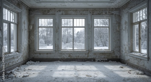 Frosty home space with old ...