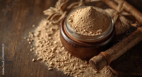Rustic jar containing camph...