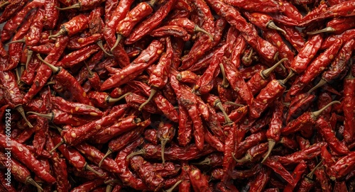Pile of dried red chili pep...