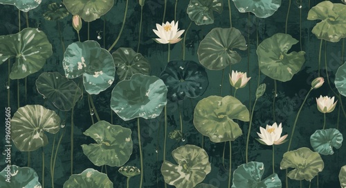 Paper textured botanical wa...