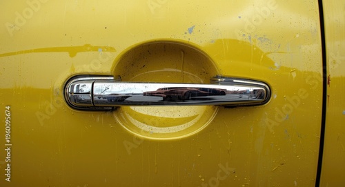 Fresh paint on a car door h...