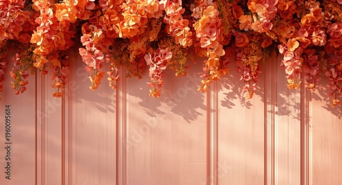 Orange flower banner backdr...