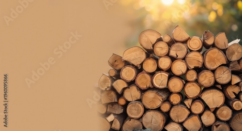 Pile of chopped oak wood se...
