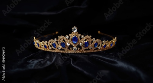 glittering gold and blue ti...