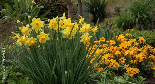 Oil artwork of yellow daffo...
