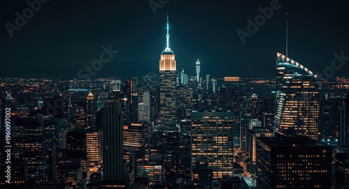 glimmering urban skyline fi...