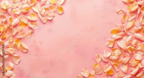 Radiant spring petals dance lively on a mellow pink backdrop capturing a joyful summer garden feel