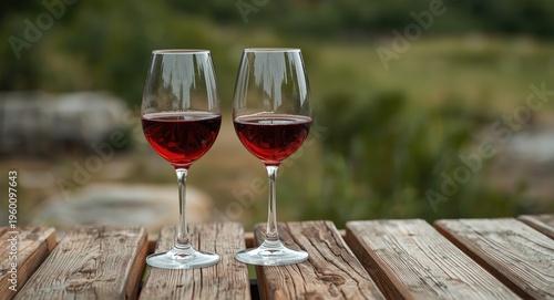 Red and white wine glasses ...