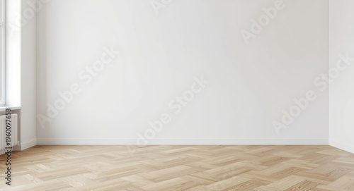 Oak parquet flooring and bl...