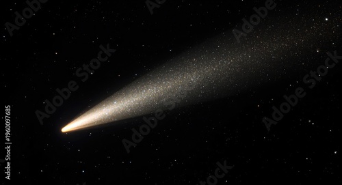 Lustrous comet with shining...