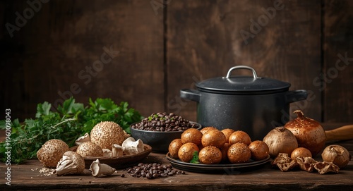 Rustic kitchen environment ...