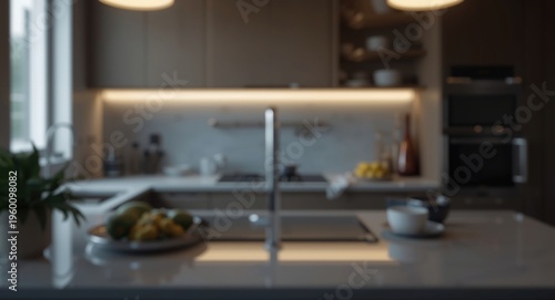 Modern kitchen scene with s...