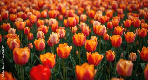 Open field of tulips with v...
