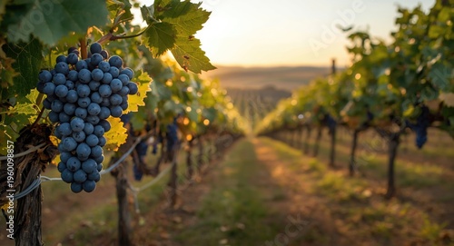 Ripe blue and black wine gr...