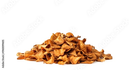 smoking wood chips in a pil...