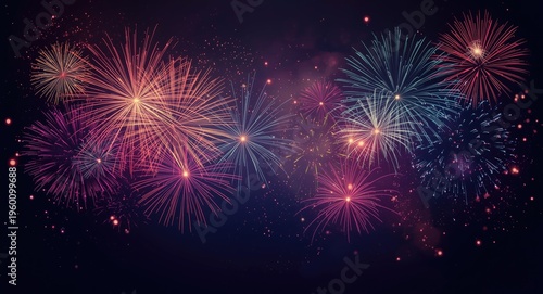 Energetic colorful firework...