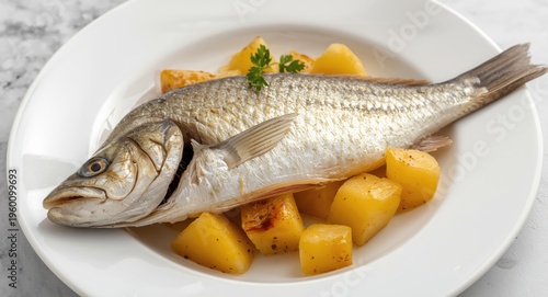 Fresh sea bream fish served...