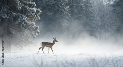 Elegant white-tailed deer m...