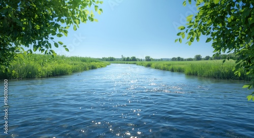 Gentle river current with s...