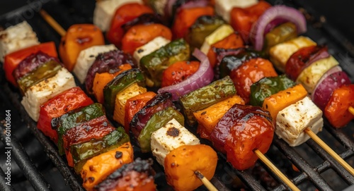 Healthy vegan skewers grill...