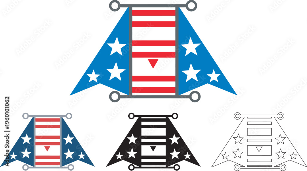 Fototapeta premium Independence day patriotic usa flag bunting banner design