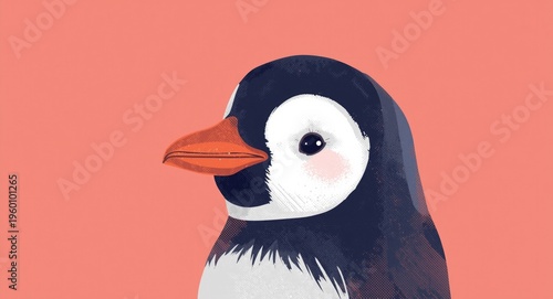 Playful penguin depiction i...
