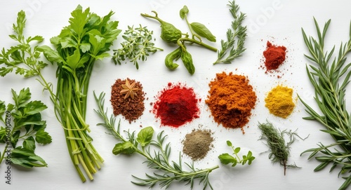 Fresh garden herbs and spic...