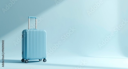 Light blue travel luggage m...