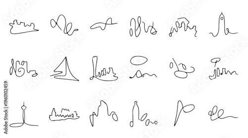 Travel Landmarks One Line Icons Continuous World Outline Vector