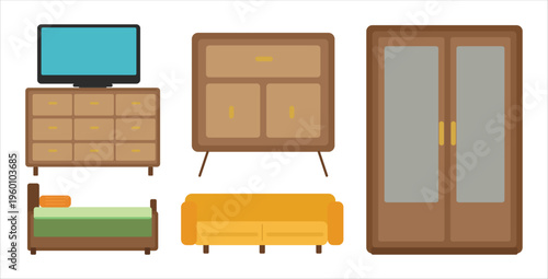 Set of furniture icons