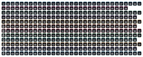 Smartwatch displaying a full year calendar