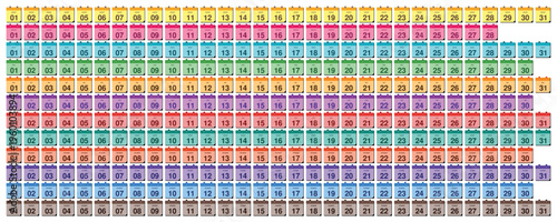 Sticky note calendar showing full year