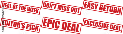 Red promotional stamps on for marketing and sales