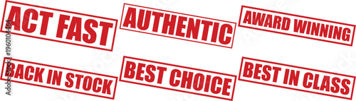 Red promotional stamps on for marketing and advertising purposes effectively