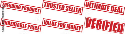 Red promotional stamps on for marketing and advertising