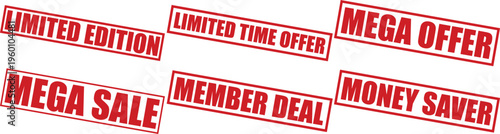 Collection of sale and discount labels on for marketing