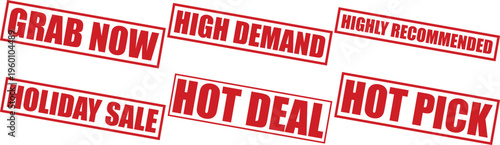 Red promotional stamps on for marketing and advertising purposes effectively