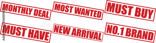 Red promotional stamps on for marketing and advertising