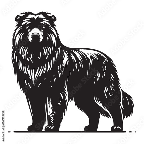 Russian Bear Shepherd Dog Powerful Giant Guardian Caucasian Shepherd Strong Protective Loyal Massive Breed Fluffy Thick Coat Fearless Watchdog Family Protector Intelligent Working Dog Brave.