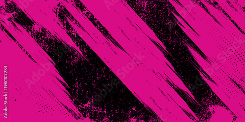 Black pink brush pattern car sticker, banner, modern