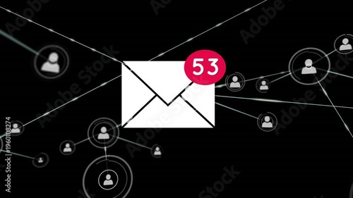 Animation of network of connections over envelope