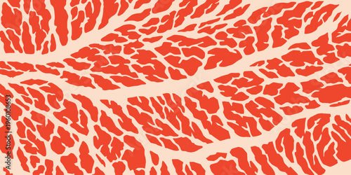 Vector meat background or pattern collection. Beef, pork and lamb meat textures Vector illustration