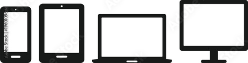 Set of icons for PC laptop tablet and smartphone