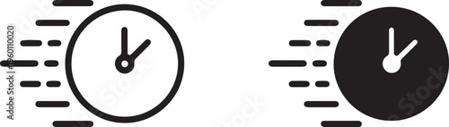 Fast delivery time management icon for quick service and efficiency