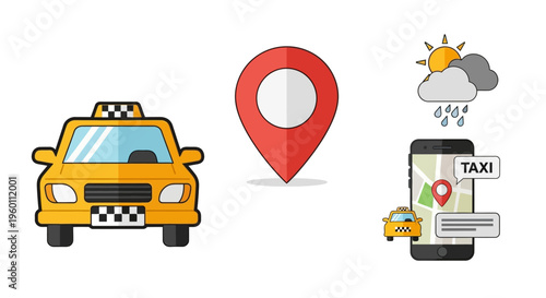 Yellow Taxi Cab Vehicle Transportation Service.