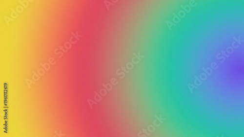 Abstract background features a vibrant multicolored gradient blend with subtle digital noise texture overlay effect