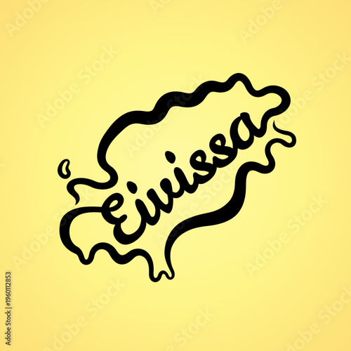 Map of Eivissa - shape and name in one line